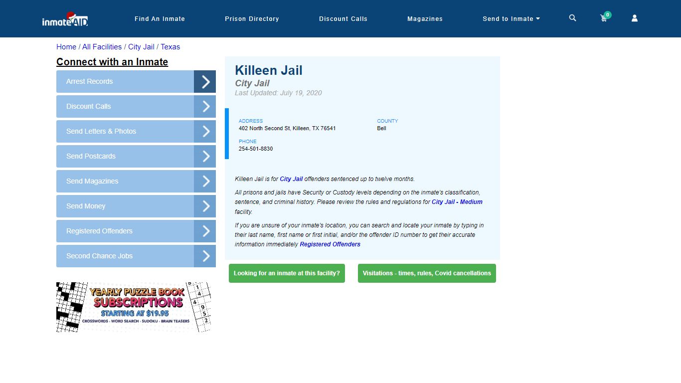 Killeen Jail | Inmate Locator